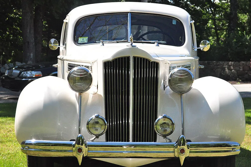 1939 Packard exterior for wedding car rental in Bristol County, MA