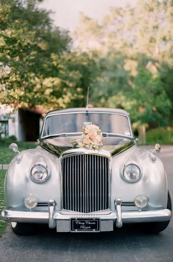 Silver 1957 Bentley SI exterior, photo 8 for wedding car rental in Tarzana, CA