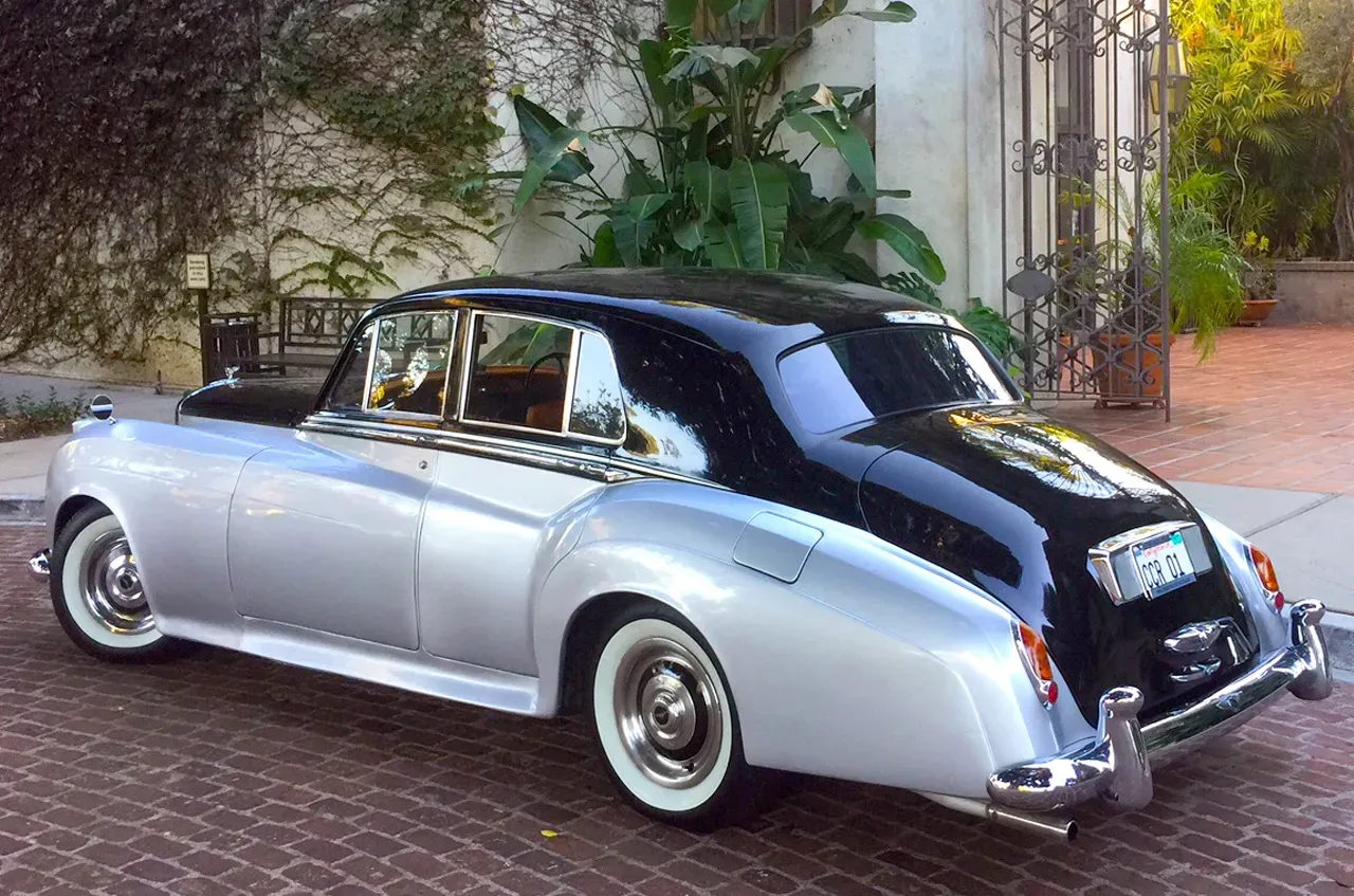 Silver 1957 Bentley SI exterior, photo 3 for wedding car rental in Tarzana, CA