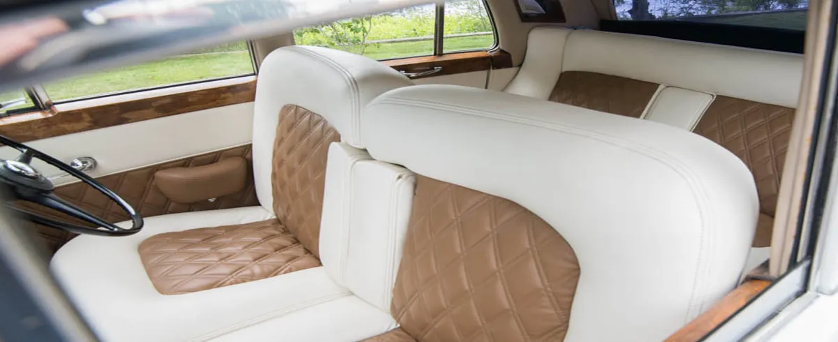 1964 Rolls-Royce Silver Cloud interior for wedding car rental in North Attleboro, MA