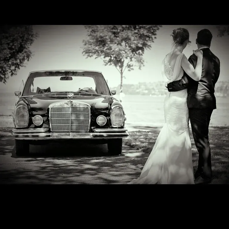 1972 Mercedes-Benz 300SEL for wedding car rental in Auburn, WA