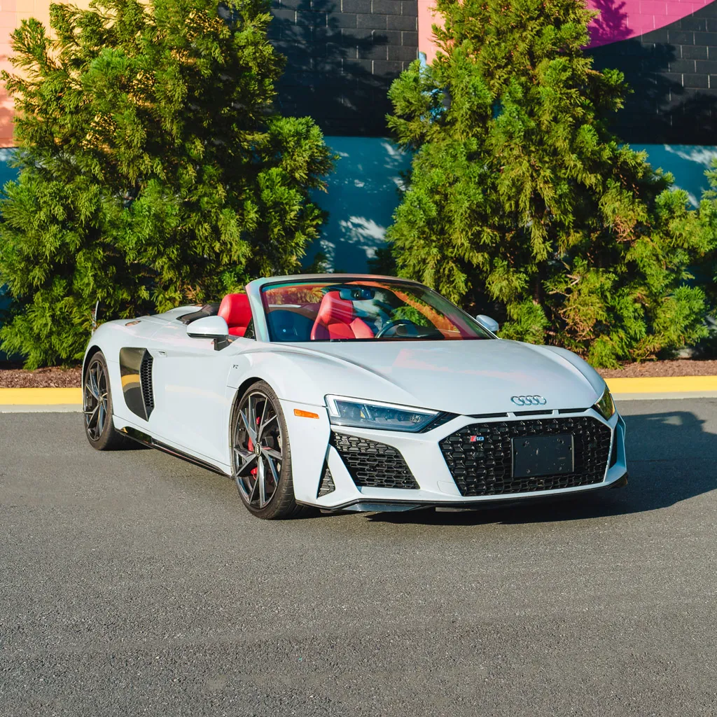 Silver 2022 Audi R8 V10 Spyder Iblis, photo 3 for wedding car rental in Rockville, MD Silver 2022 Audi R8 V10 Spyder Iblis, photo 3 for wedding car rental in Rockville, MD