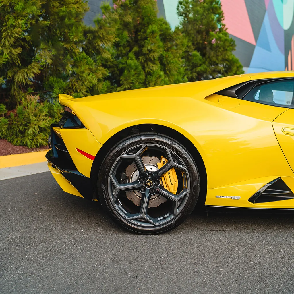 Gold 2022 Lamborghini Huracan EVO Giallo Orion, photo 12 for wedding car rental in Rockville, MD