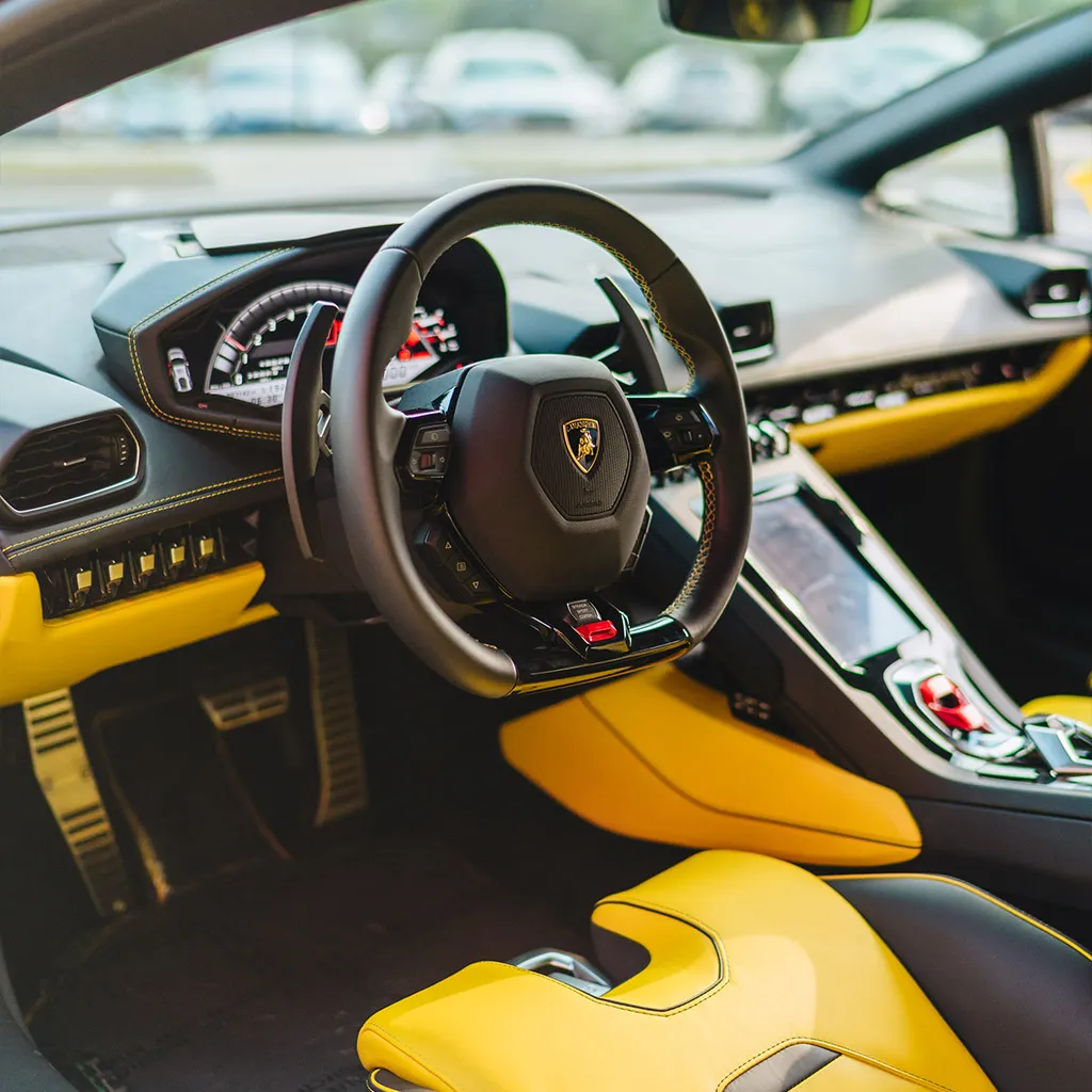 Gold 2022 Lamborghini Huracan EVO Giallo Orion, photo 2 for wedding car rental in Rockville, MD