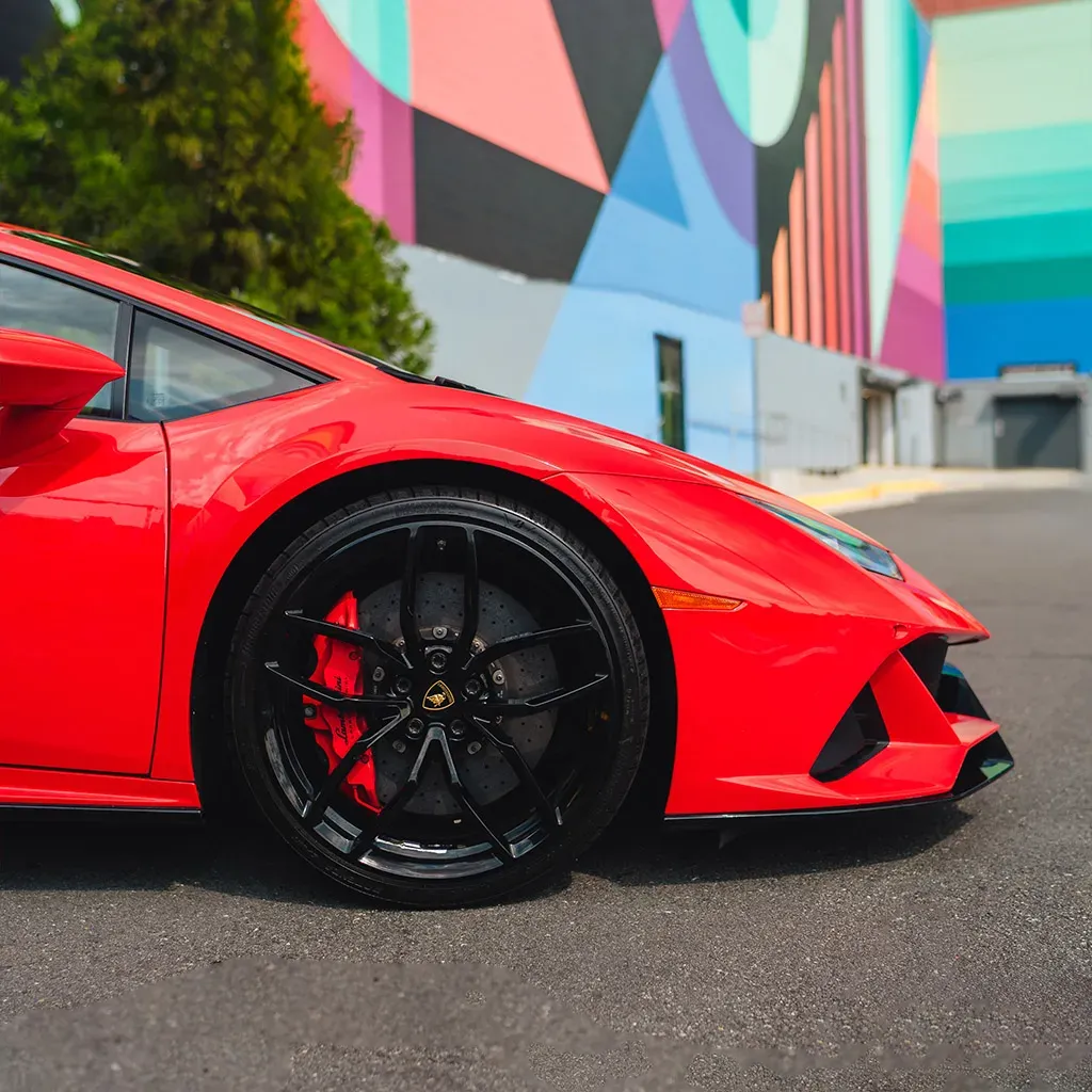 Red 2022 Lamborghini Huracan EVO Rosso Mars, photo 12 for wedding car rental in Rockville, MD