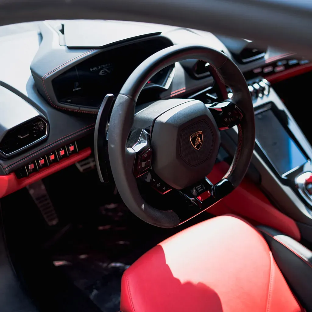 Red 2022 Lamborghini Huracan EVO Rosso Mars, photo 2 for wedding car rental in Rockville, MD