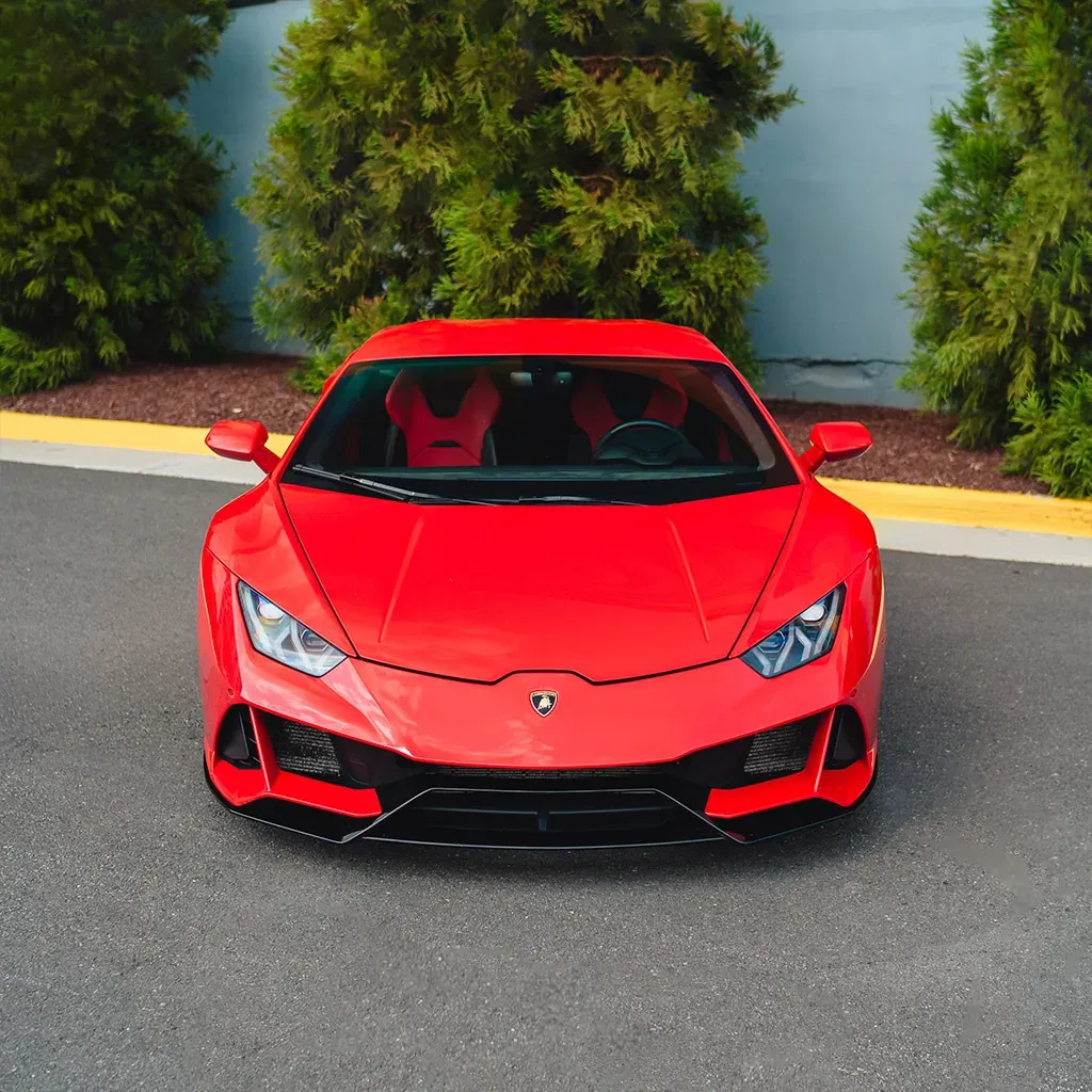 Red 2022 Lamborghini Huracan EVO Rosso Mars, photo 3 for wedding car rental in Rockville, MD
