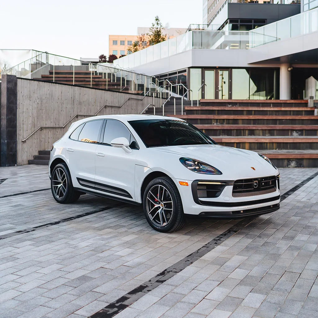 White 2023 Porsche Macan S SUV, photo 4 for wedding car rental in Rockville, MD