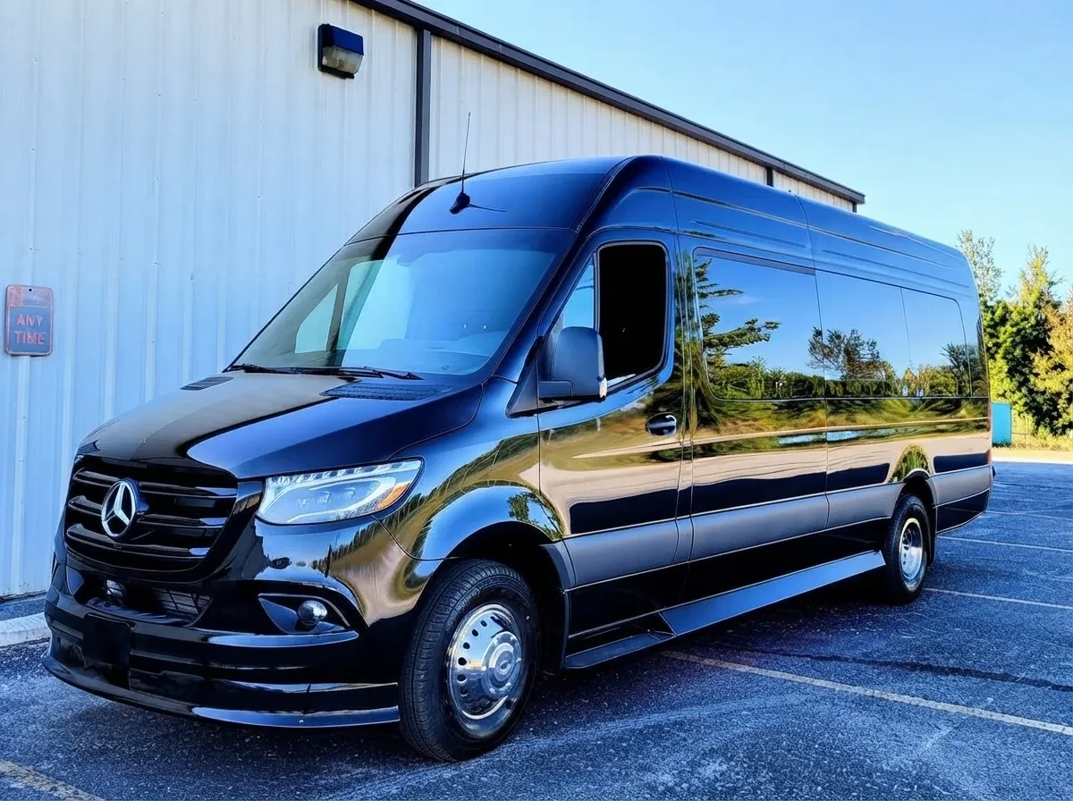 2025 Mercedes-Benz Sprinter Limousine (Sebastian) Black-painted 2025 Mercedes-Benz Sprinter Limousine (Sebastian) ready for booking