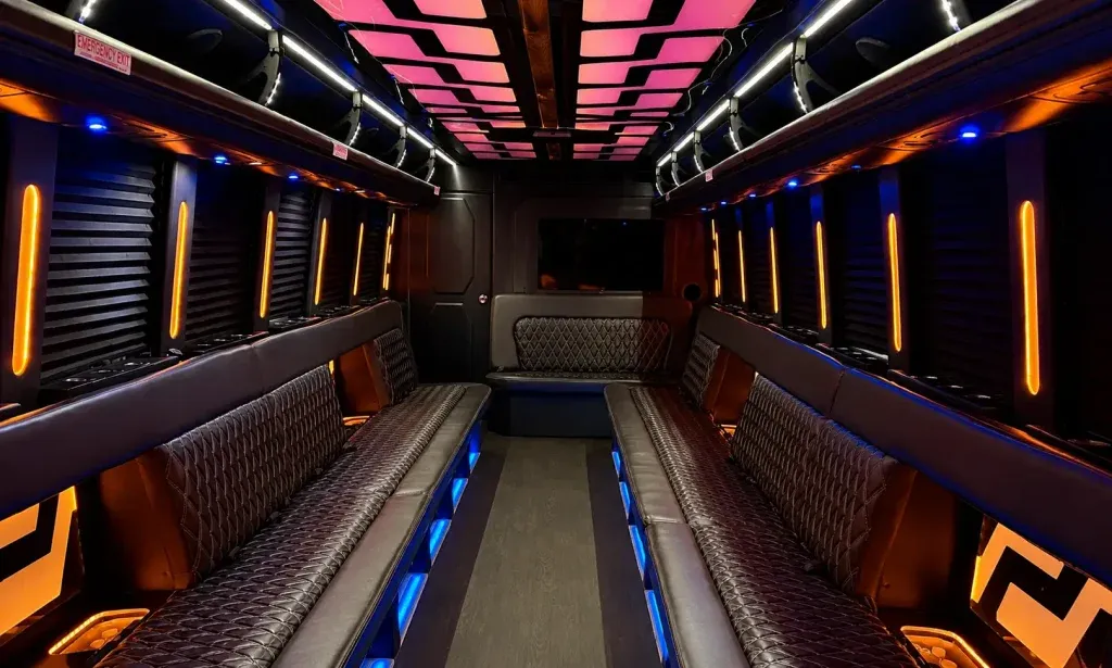 Black 38 Passenger Party Bus for party bus rental