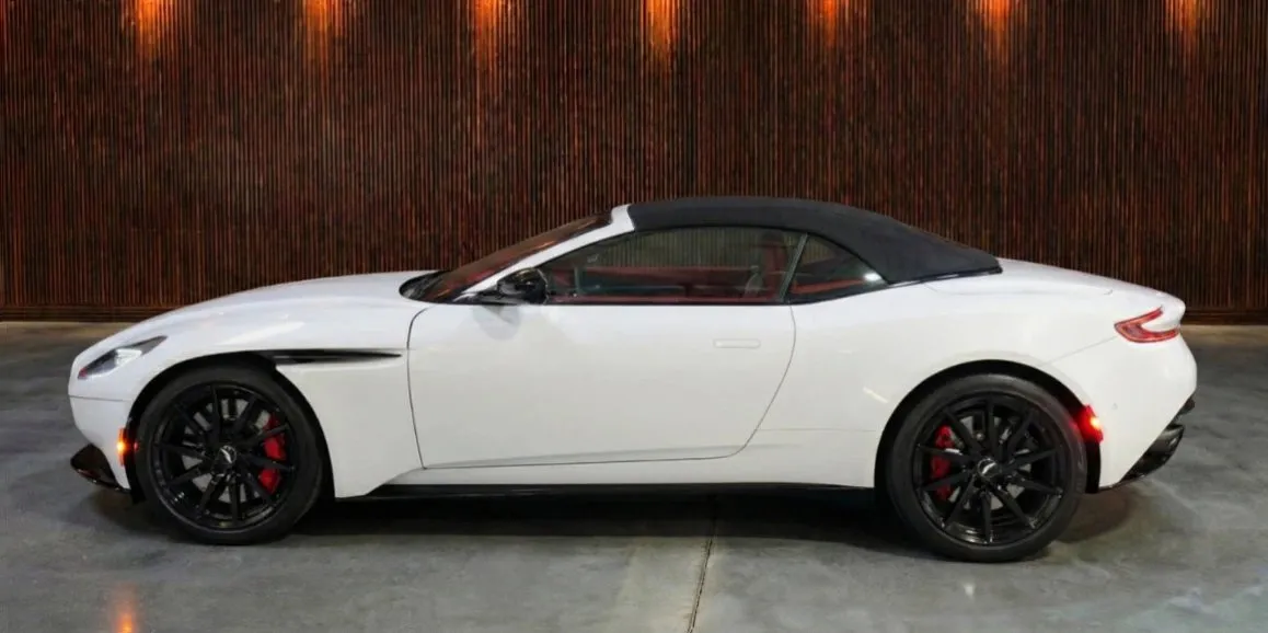 White Aston Martin DB11 exterior with convertible roof, photo 4 for wedding car rental in Toms River, NJ White Aston Martin DB11 exterior with convertible roof, photo 4 for wedding car rental in Toms River, NJ