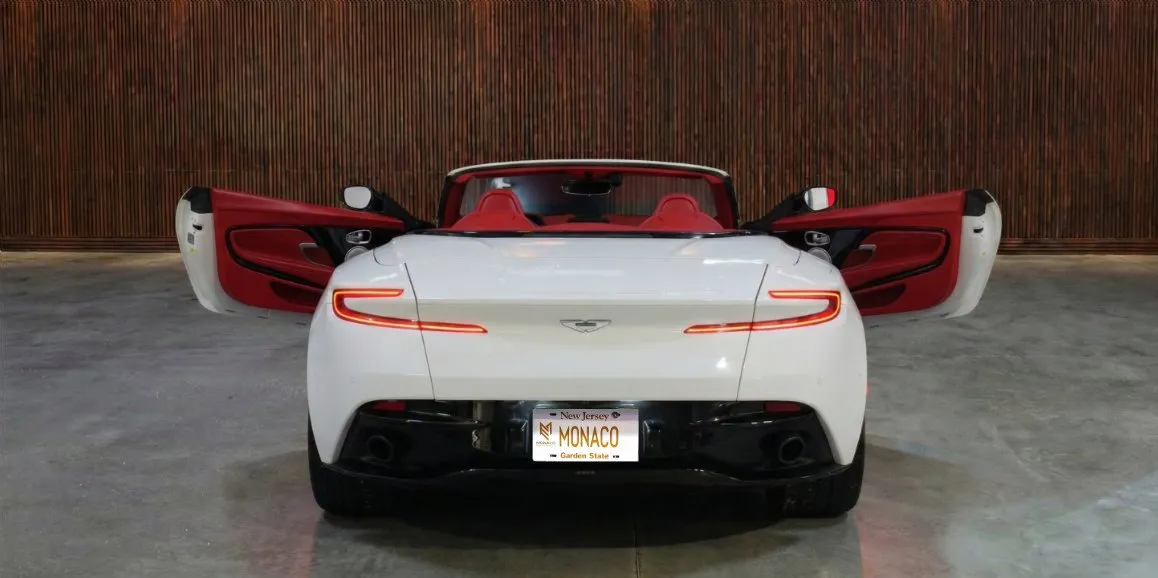 White Aston Martin DB11 exterior with convertible roof, photo 5 for wedding car rental in Toms River, NJ White Aston Martin DB11 exterior with convertible roof, photo 5 for wedding car rental in Toms River, NJ
