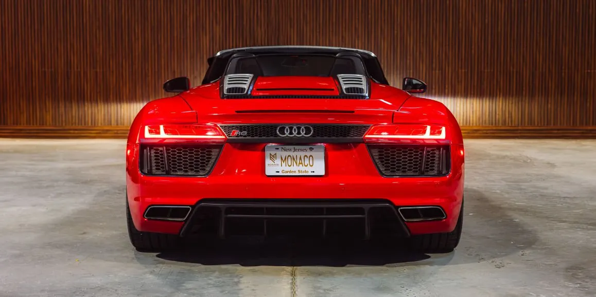 Red Audi R8 exterior, photo 4 for wedding car rental in Northampton County, PA