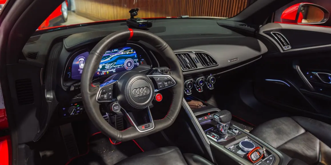 Audi R8 interior for wedding car rental in Northampton County, PA