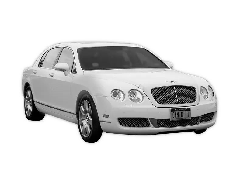 White-painted Bentley Flying Spur ready for booking