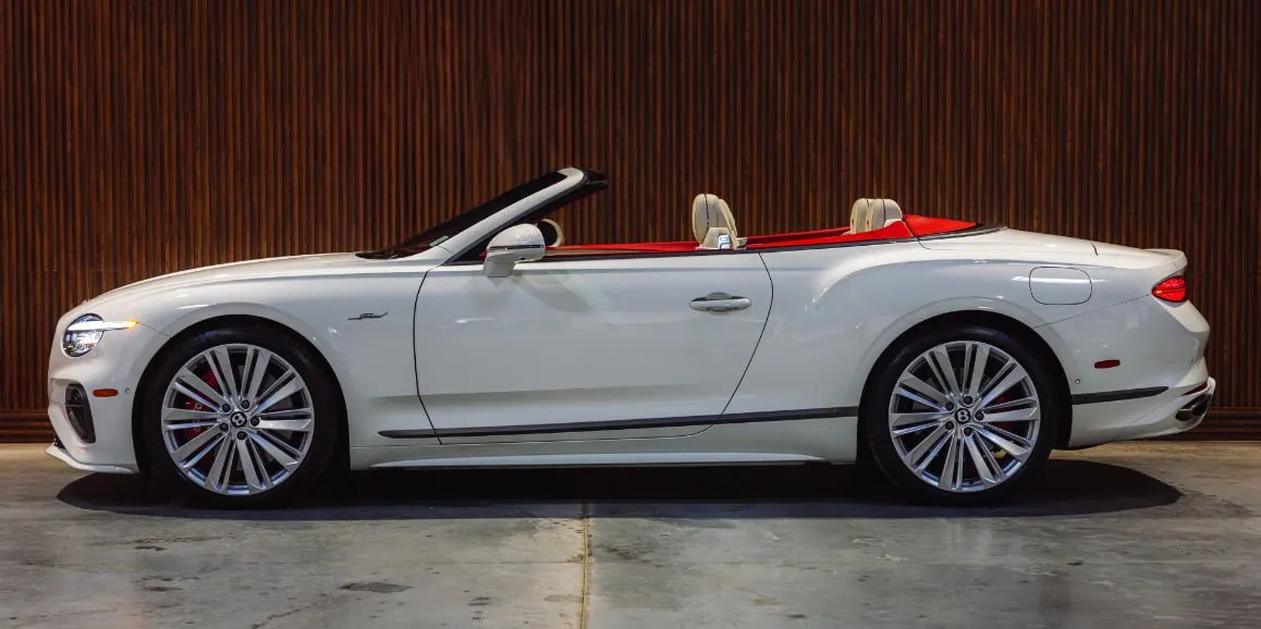 White Bentley GTC Speed exterior with convertible roof, photo 3 for wedding car rental in Delaware County, PA