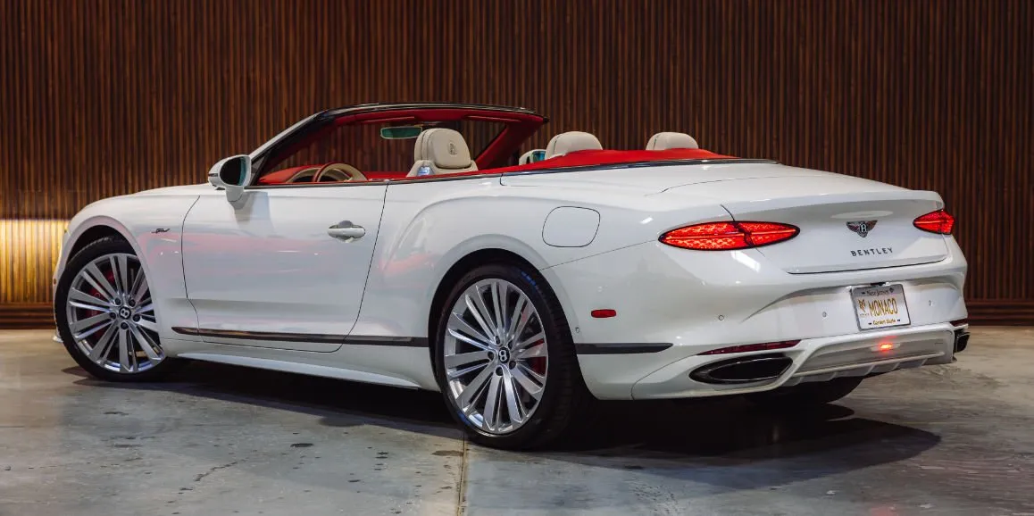 White Bentley GTC Speed exterior with convertible roof, photo 4 for wedding car rental in Delaware County, PA