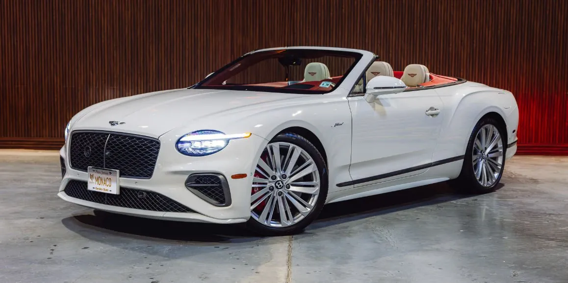 White Bentley GTC Speed with convertible roof for wedding car rental in Delaware County, PA