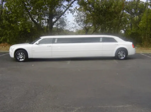 White-painted C300 Limousine ready for booking