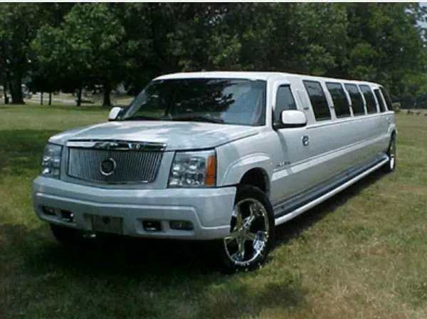 Cadillac Escalade Limousine White-painted Cadillac Escalade Limousine ready for booking
