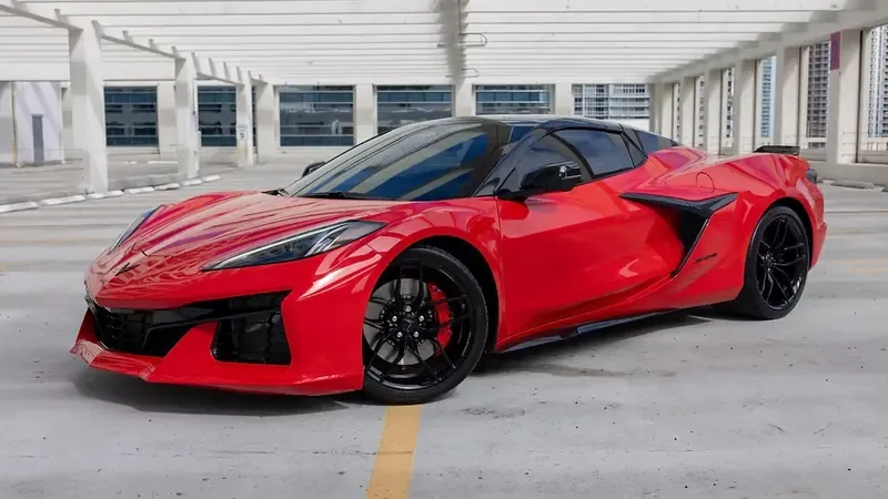 Red Chevrolet Corvette Z06 Convertible for wedding car rental in Miami, FL