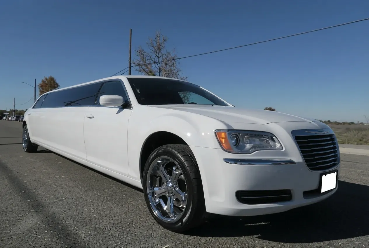 White-painted Chrysler 300 Limousine ready for booking