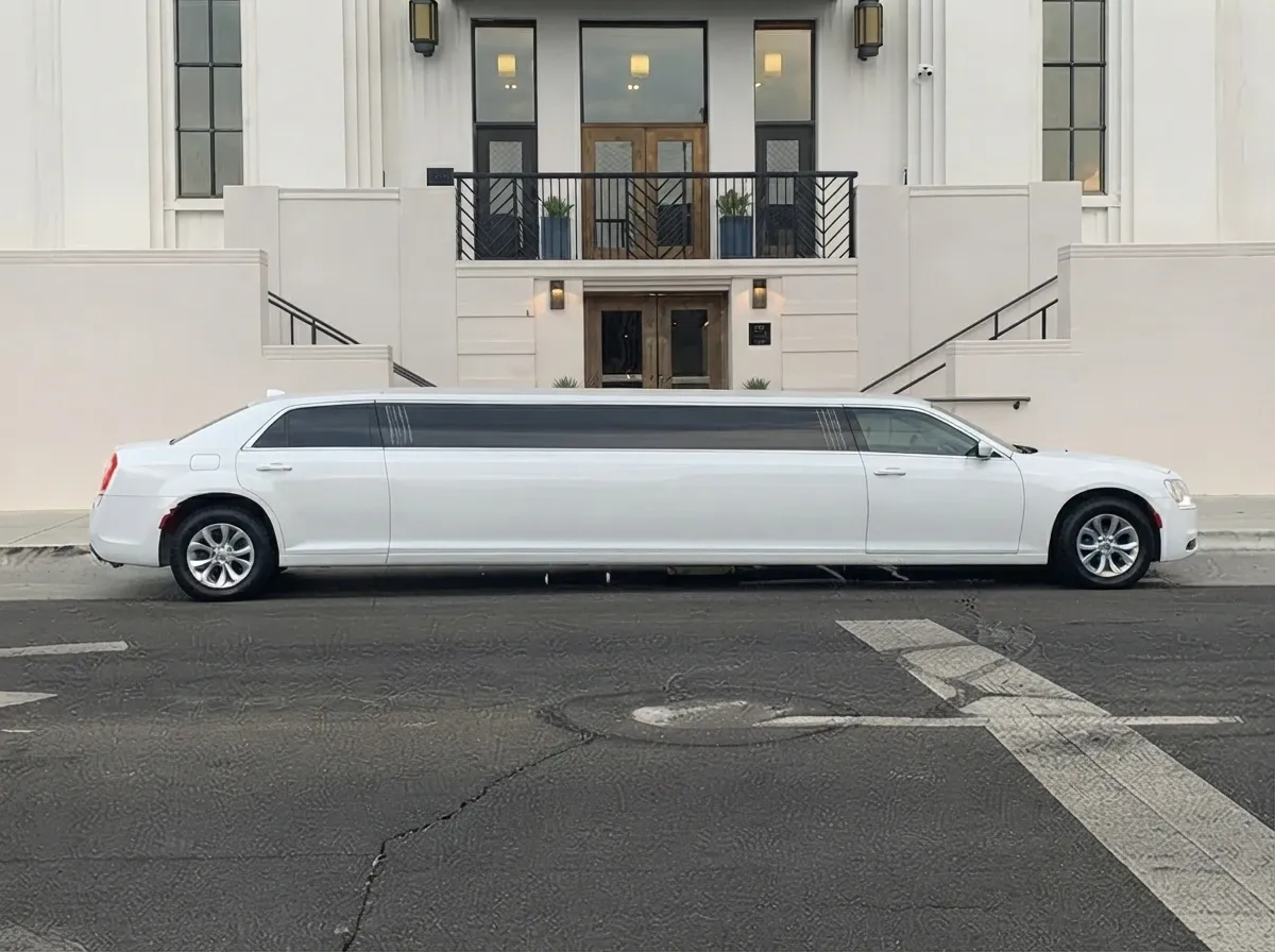 Chrysler 300 Stretch White-painted Chrysler 300 Stretch ready for booking