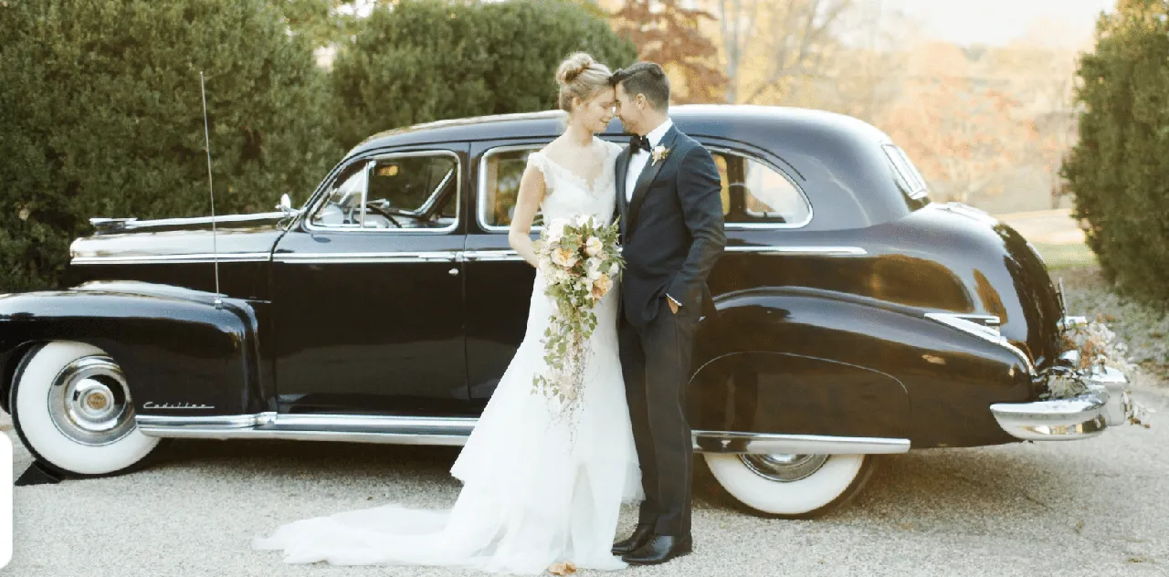 Blue Fleetwood Cadillac exterior, photo 4 for wedding car rental in Lee County, SC