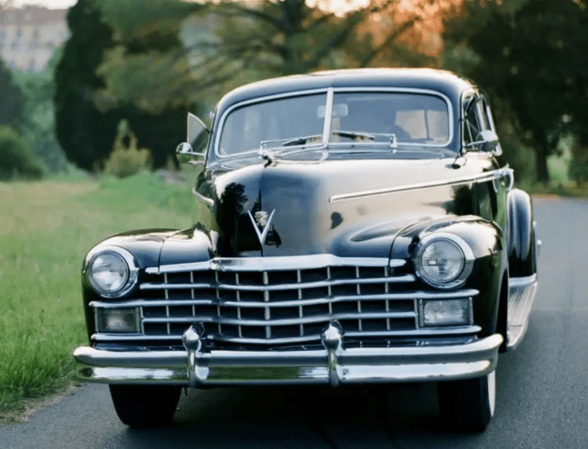Blue Fleetwood Cadillac exterior, photo 3 for wedding car rental in Lee County, SC