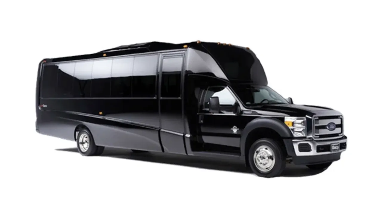Ford F-550 Party Bus Black Ford F-550 Party Bus for party bus rental