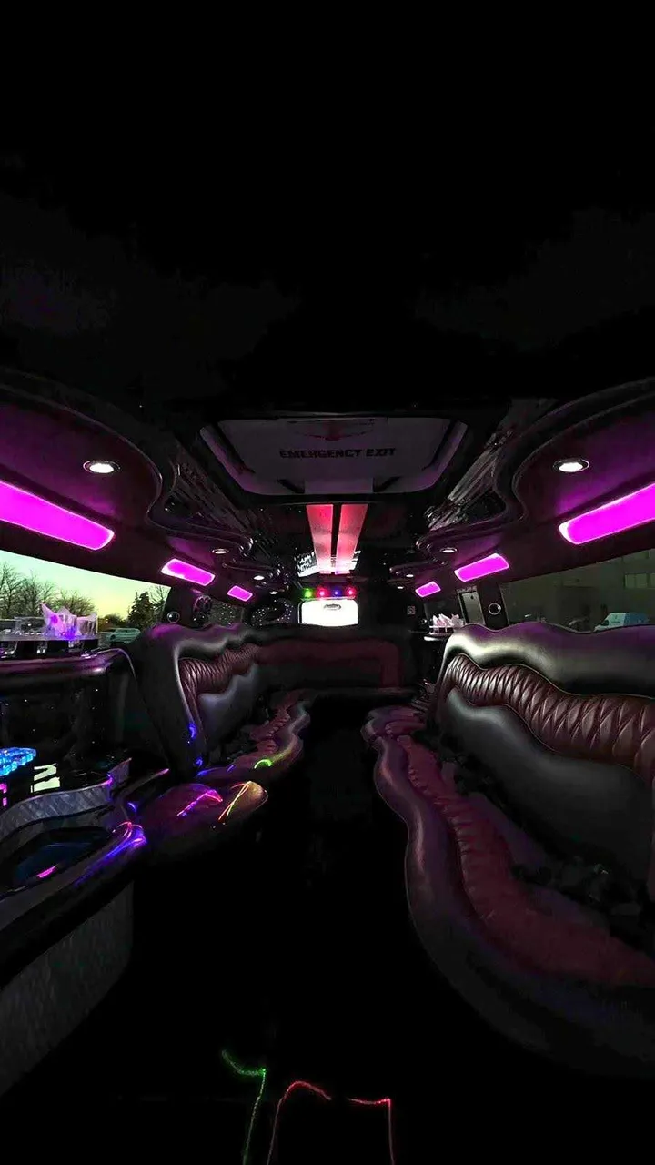 Hummer H2 limo interior for limo rental