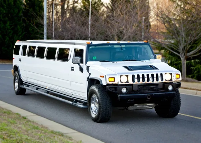 White Hummer Limousine for limo rental