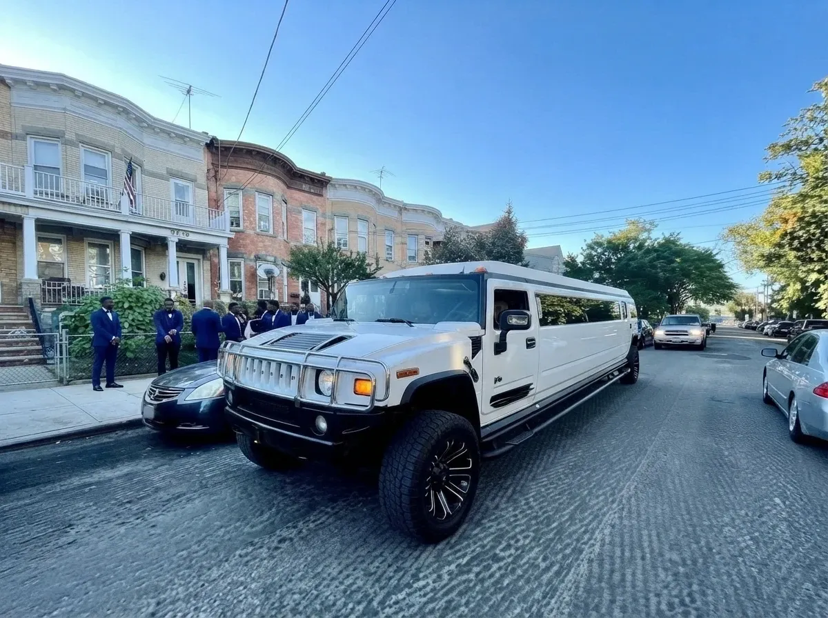 Hummer Limousine White-painted Hummer Limousine ready for booking