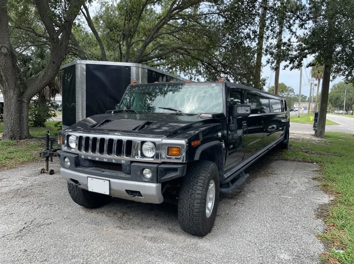 Black-painted Hummer Limousine [8]