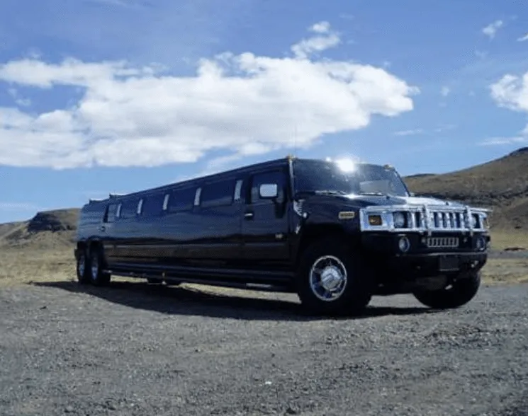 Black Hummer Limousine exterior for limo rental in Madison County, FL