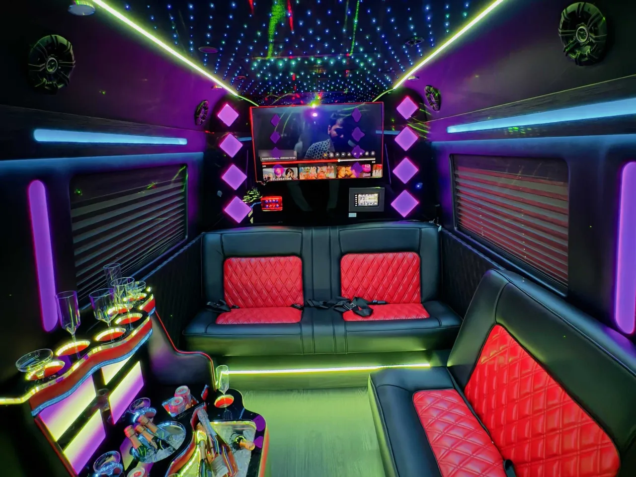 Black-painted Limousine Sprinter ready for booking