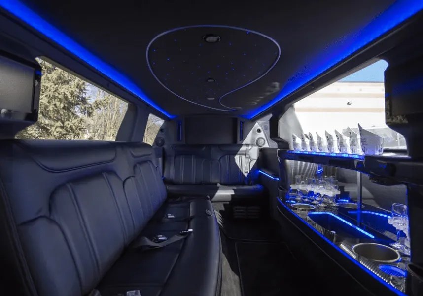Lincoln MKT Limo interior for limo rental in Murray County, MN