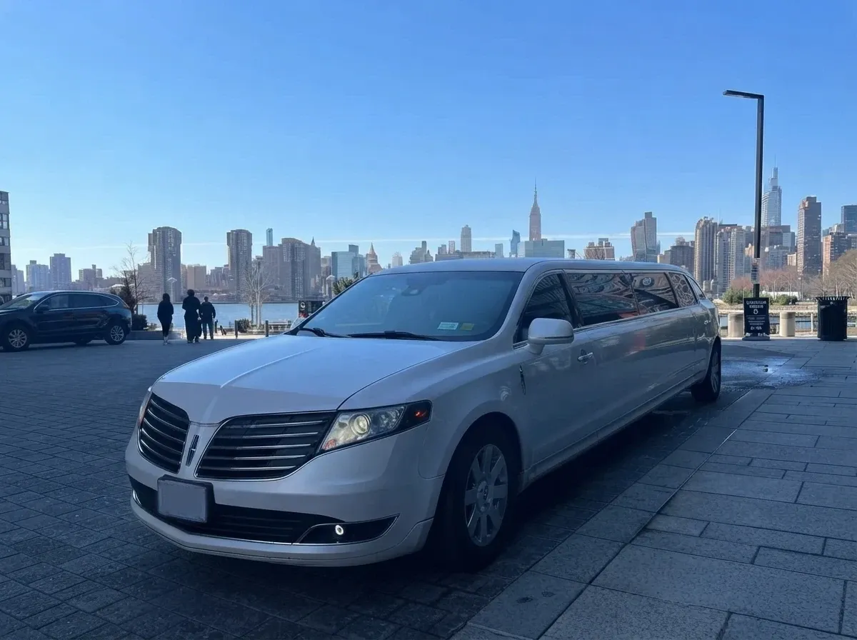 White-painted Lincoln MKT Limousine ready for booking