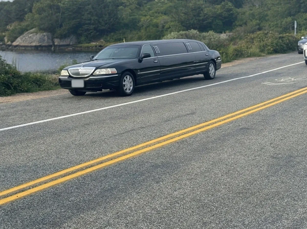 Black-painted Lincoln Town Car Limousine [2]