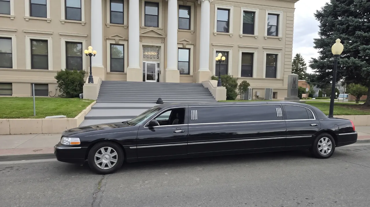 Black-painted Lincoln Town Car Limousine [3]