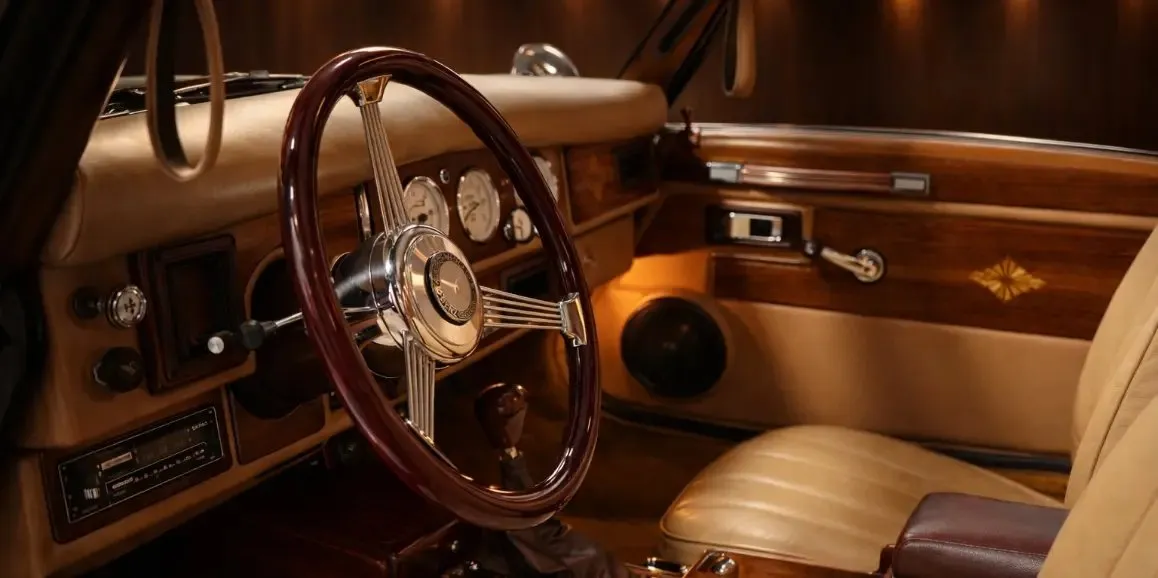 Mercedes-Benz 500K interior for wedding car rental