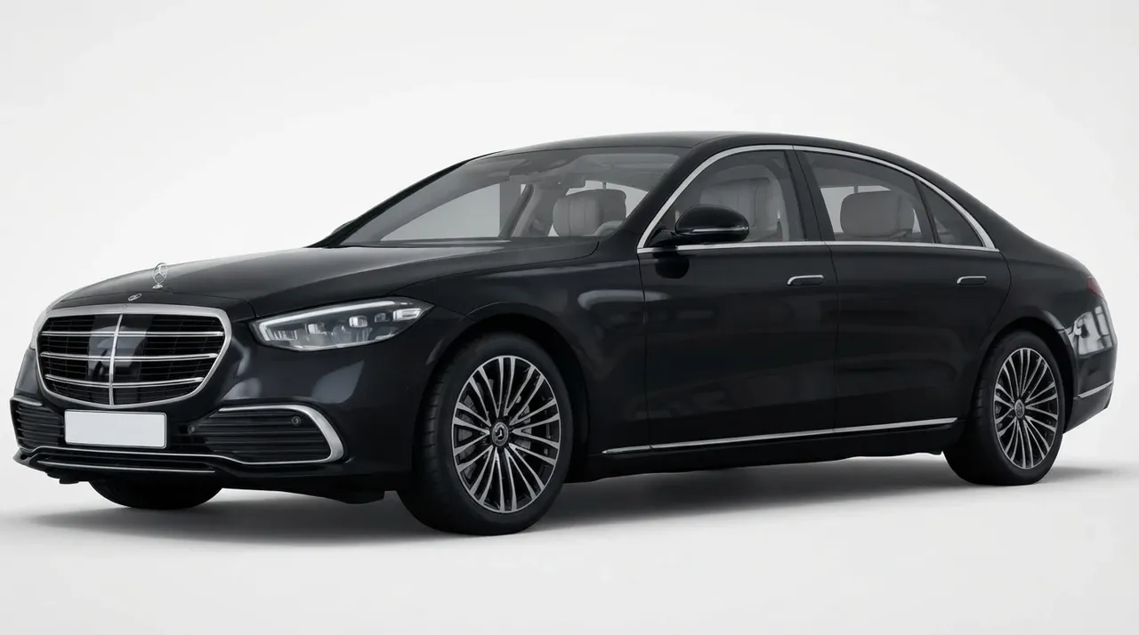 Black-painted Mercedes-Benz S-Class ready for booking