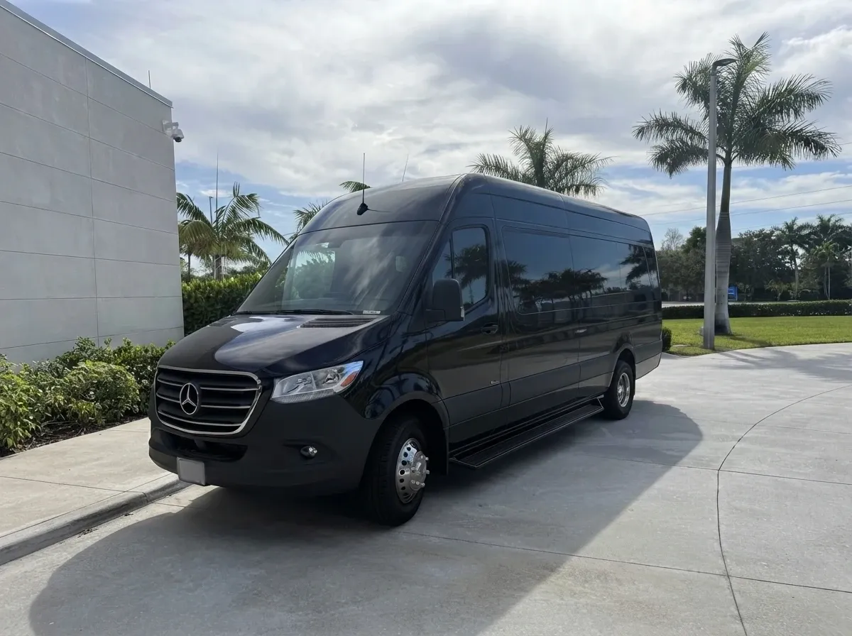 Mercedes-Benz Sprinter Limousine Black-painted Mercedes-Benz Sprinter Limousine ready for booking
