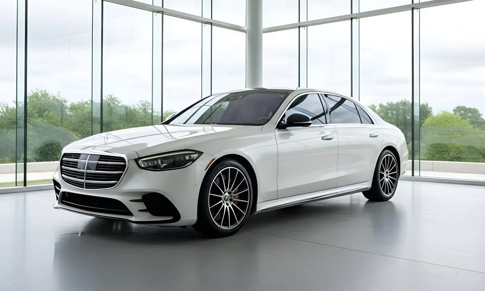 White-painted Mercedes S 580 ready for booking