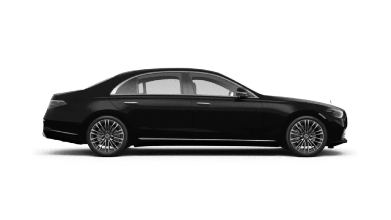 Black-painted Mercedes-Benz S-Class ready for booking