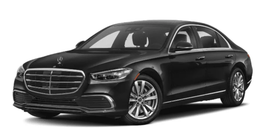 Black-painted Mercedes-Benz S-Class ready for booking