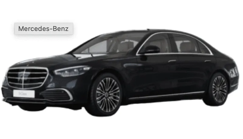 Black-painted Mercedes-Benz S-Class ready for booking