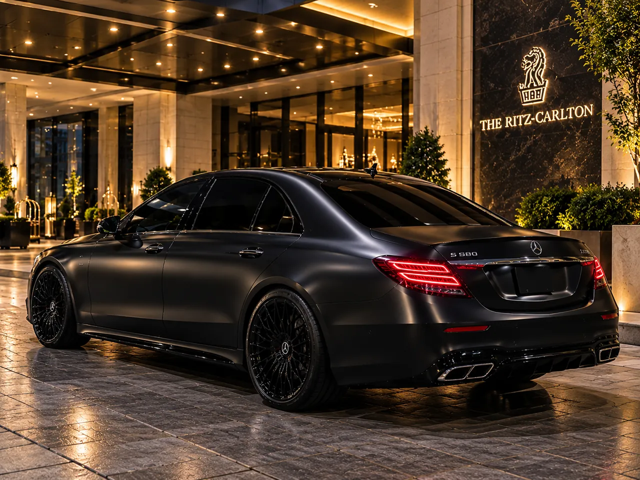 Black-painted Mercedes S580 Executive ready for booking