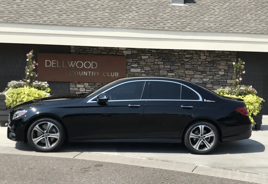 Black Mercedes-Benz S580 for wedding car rental in Goodhue County, MN