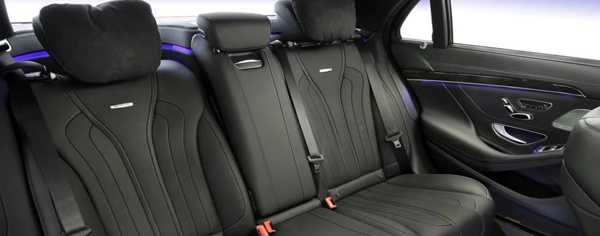 Mercedes-Benz S63 AMG interior for wedding car rental in Providence County, RI